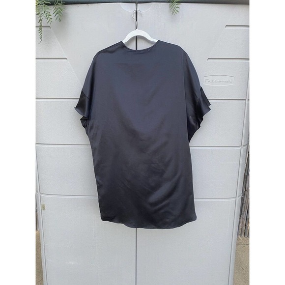 Victoria's Secret Black Robe Coverup Tie Front One Size Night Gown Silky Feel - Picture 2 of 4